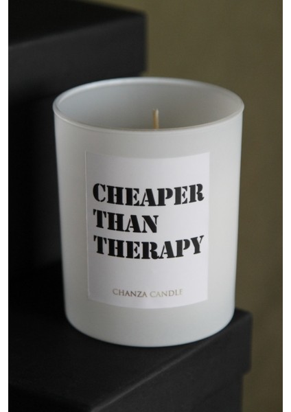 Chanza Home Cheaper Than Therapy Tasarım Vanilya Kokulu Beyaz Bardak Mum