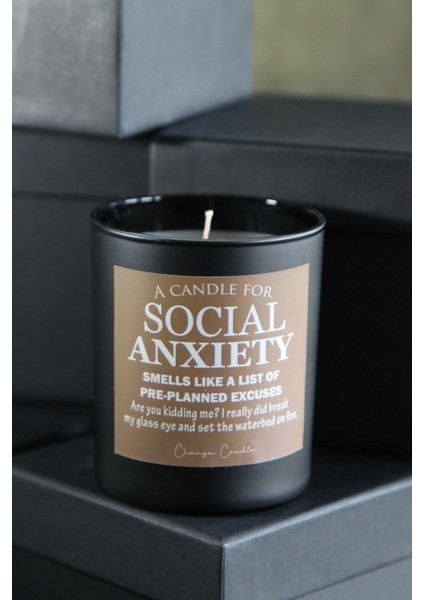 Social Anxiety Tasarım Vanilya Kokulu Siyah Bardak Mum