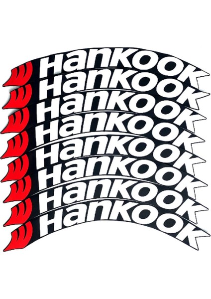 Lastik Yazısı / Araba Lastik Yazısı / Tire Text Hankook 8 Li Set + Yapıştırıcı+Zımpara