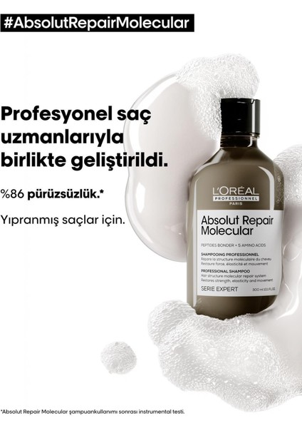 L’oréal Professionnel Serie Expert Absolut Repair Molecular Tüm Yıpranmış Saçlar Için Arındırıcı Şampuan 300 Ml5 Evaa165