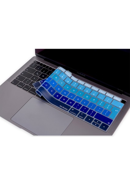 Laptop Macbook Air Klavye Koruyucu UK(EU) İngilizce Harf Baskılı A1932 ile Uyumlu Ombre