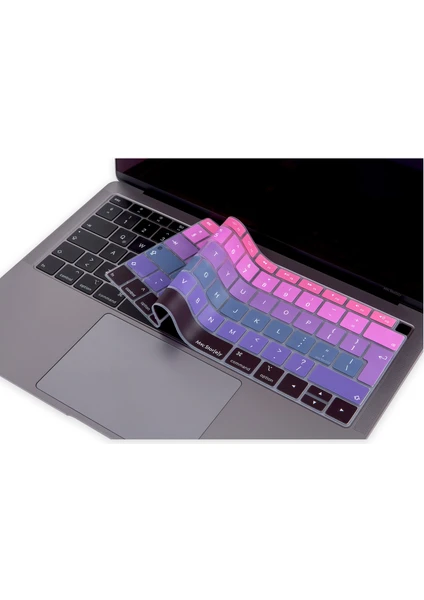 Laptop Macbook Air Klavye Koruyucu UK(EU) İngilizce Harf Baskılı A1932 ile Uyumlu Ombre