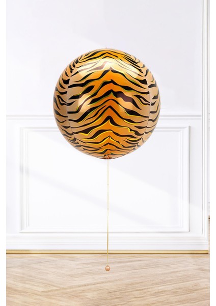 Küre Kaplan Desen Folyo Balon 4d Büyük Boy 55CM