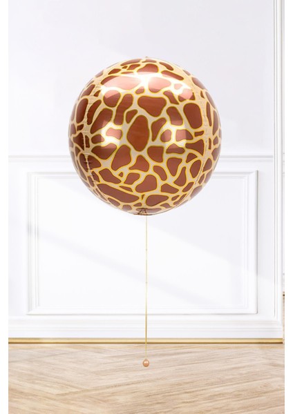 Küre Zürafa Desen Folyo Balon 4d Büyük Boy 55CM