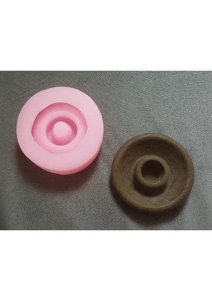 8cm Yuvarlak Tütsülük Şamdanlık Mumluk Silikon Kalıp K-972, Kokulu Taş Sabun Alçı Mum Kalıbı fiyatları