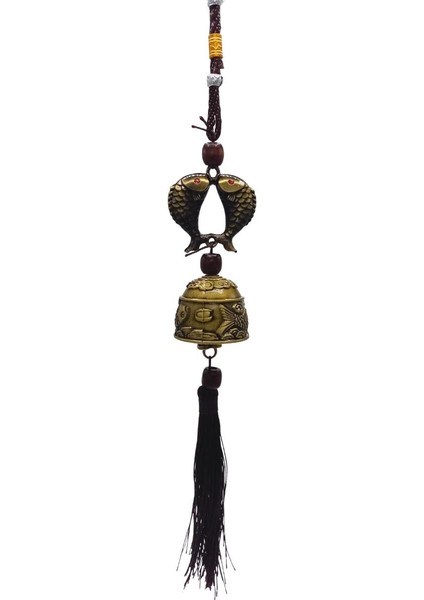 Çin Feng Shui Şans ve Bereket Metal Koi Balık Çan 35 cm fiyatları