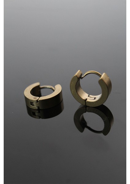 316L Çelik Gold Renk Halka Model Çift Küpe - TJ-EKP252