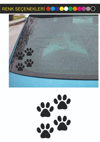 Araç Oto Motorsiklet Sticker Pati Izleri Sticker 4 Adet Her Bir Adeti 10X10 cm