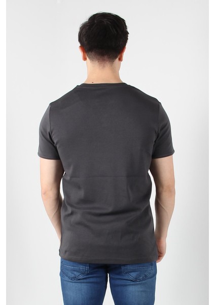 2122 Üç Düğme Hakim Yaka Ribana Modern Fit T-shirt