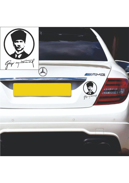 Araba Oto Atatürk Sticker 25*20 cm Ebat
