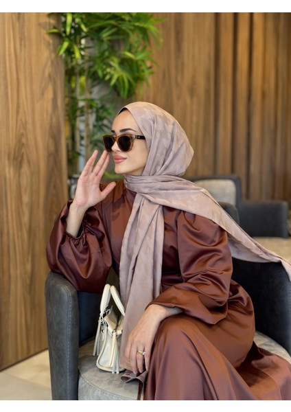 ELB003 Biye Kemerli Saten Elbise