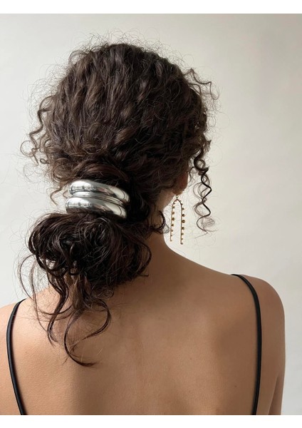 Silver Metal Çift Bombe Lastik Toka