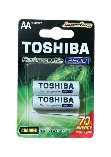 1.2V 2600 Mah Ni Mh Aa Şarj Edilebilir Kalem Pil 2'li Paket