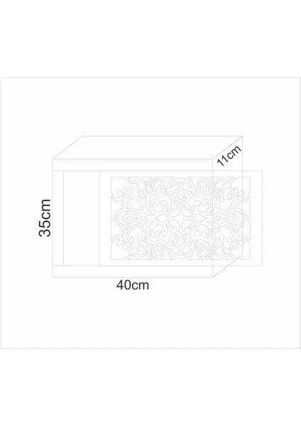 Doğan Life Modem Saklama Kutusu Sürgülü Model Yana Açılır 35Y x 40G x 11D Motifli Beyaz