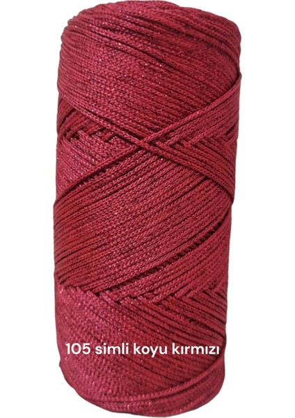 Simli Makrome Ipi 200GR Kristal Makrome Ipi Çanta Ipi Örgü Ipi Runner Örgü Ipi No3 -1mm Makrome Ipi