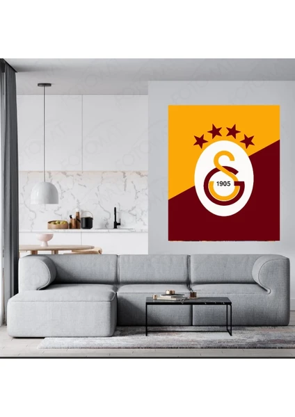 Lamba Cini Sayılarla Boyama Kasnaklı Tablo Seti Fırça Boya Dahil 40X50 Galatasaray