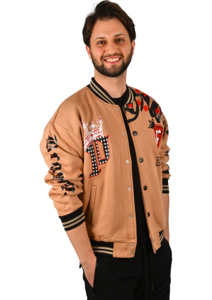 Kolları Önü ve Arkası Baskılı Üç Iplik Çıtçıtlı Kolej Mont 2304764 fırsatları