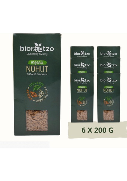 Artizan Bronz Kalıp Organik Glütensiz Vegan Nohut Risoni Arpa Şehriye 6 Paket x 200 gr