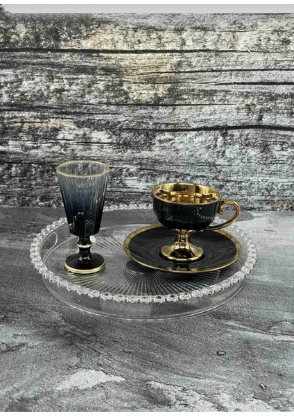 Elite 2 Adet Kristal Boncuklu Şeffaf Sunum ve Servis Tepsisi (Yuvarlak + Dikdörgen ) fiyatları