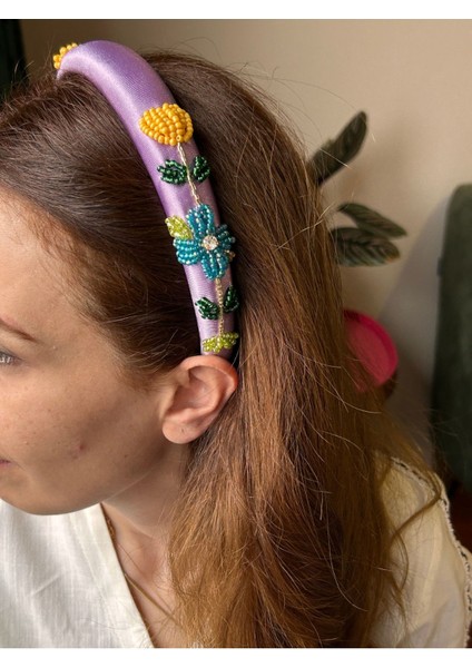 Tasarım El Yapımı El Işlemeli Lila Nakış Işleme Abiye Kına Nişan Saç Aksesuarı Taç modelleri