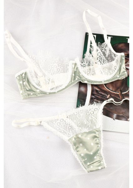 Mişa Saten Detaylı Brode Bralet Sütyen Takımı fiyatları