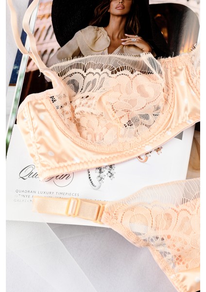 Mişa Saten Detaylı Brode Bralet Sütyen Takımı fiyatları