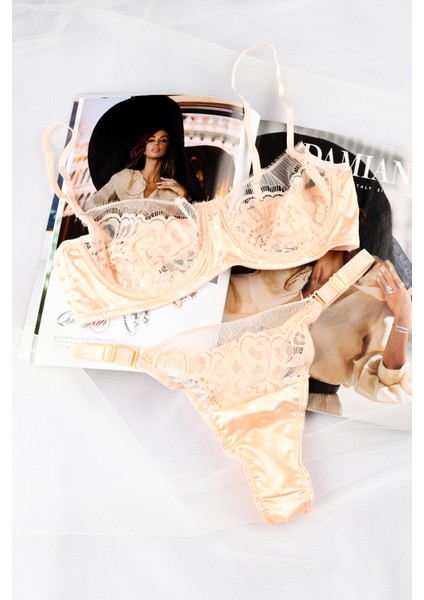 Mişa Saten Detaylı Brode Bralet Sütyen Takımı modelleri