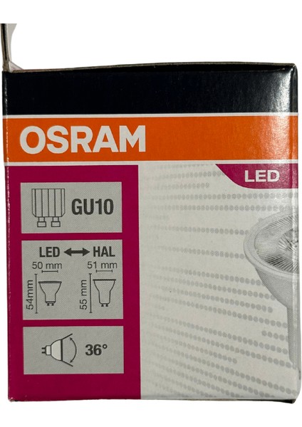 PAR16 4.5W (50W) 2700K (Sarı Işık) GU10 Duylu LED Spot (2 Adet)