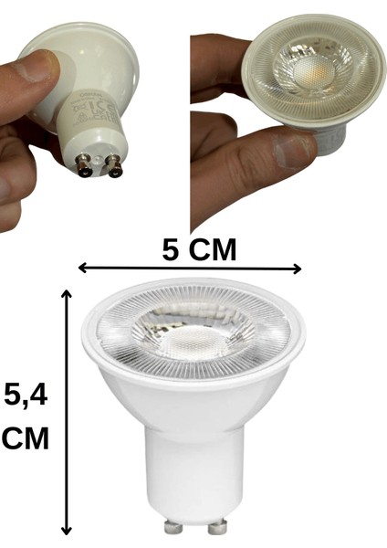 PAR16 4.5W (50W) 2700K (Sarı Işık) GU10 Duylu LED Spot (2 Adet)