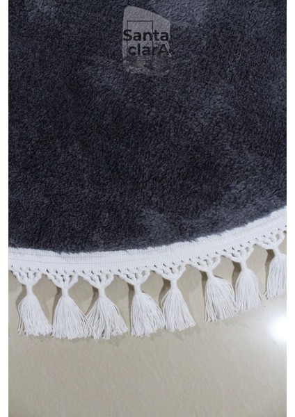 Antrasit Dikdörtgen Püskül Saçaklı Post Halı Peluş Yumuşak Kaymaz Dot Taban fiyatları