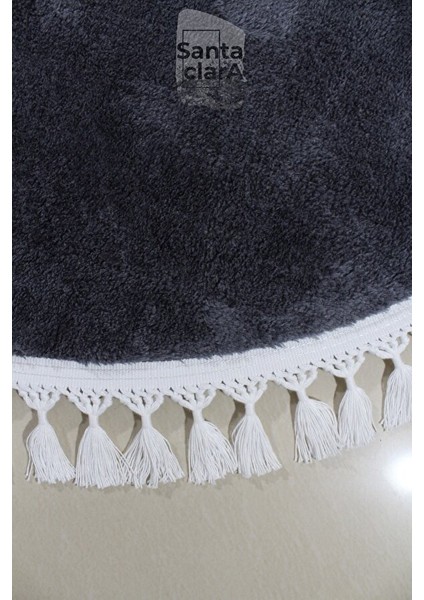 Antrasit Dikdörtgen Püskül Saçaklı Post Halı Peluş Yumuşak Kaymaz Dot Taban fiyatları