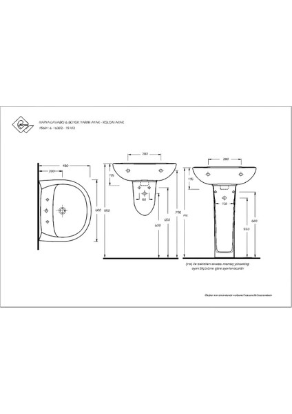 Ege Vitrifiye Kapya Oval Lavabo 60X48 cm