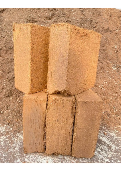 5 Adet 300 - 325 Litre Sıkıştırılmış Hindistan Cevizi Torfu - Blok Ithal Organik Cocopeat Kokopit