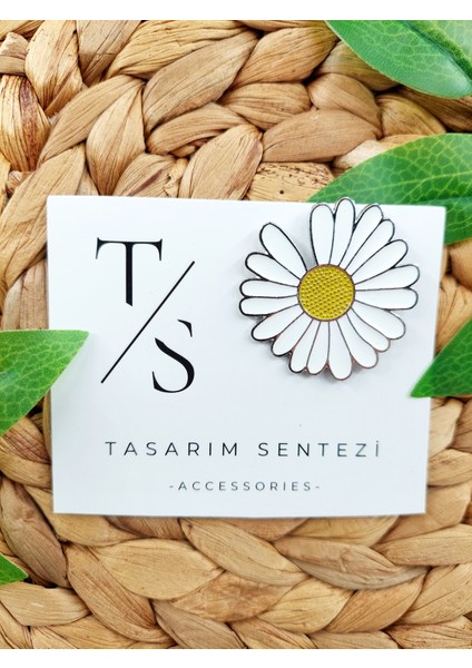 Rozet Metal Broş Yaka Okul Çantası Kıyafet Şapka Takı Aksesuar Papatya Yaprak Çiçek Klips Rosette