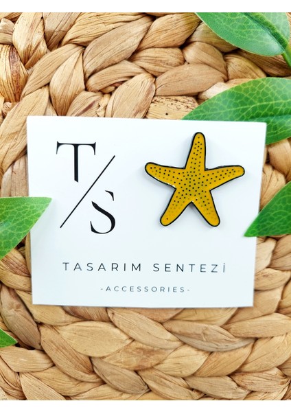 Rozet Metal Broş Yaka Okul Çantası Kıyafet Şapka Takı Aksesuar Deniz Yildizi Asterioda Klips Rosette