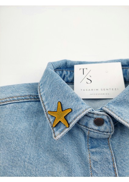 Rozet Metal Broş Yaka Okul Çantası Kıyafet Şapka Takı Aksesuar Deniz Yildizi Asterioda Klips Rosette fiyatları