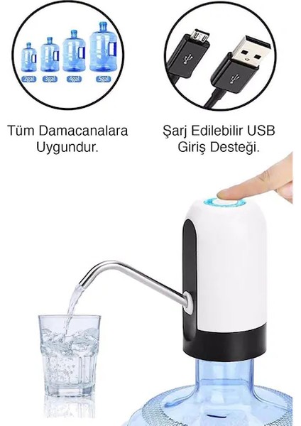 Kornea Store Elektrikli Şarjlı Damacana Su Pompası (K246)