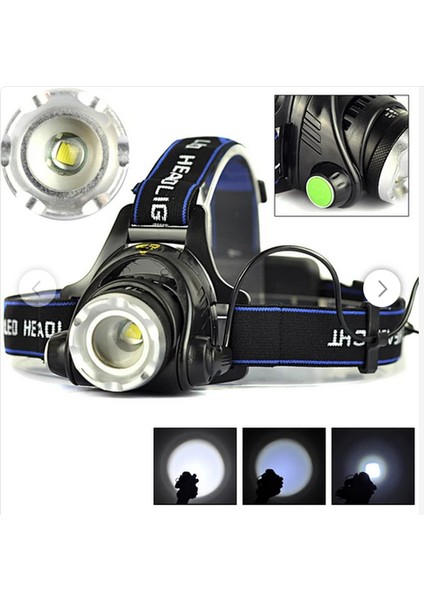 Boruit LED Kafa Feneri 2000LM Xm-L T6 2000 Lumens 3 Modlu