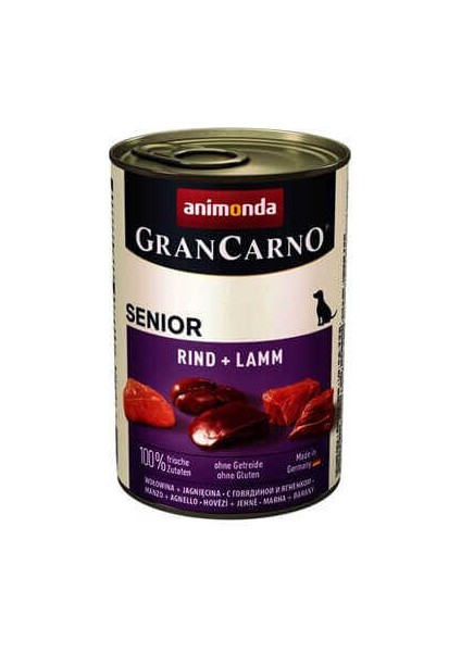 Gran Carno Senior Kuzu Etli Yaşlı Köpek Konservesi 4