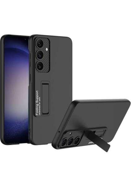 - Samsung Galaxy S24 - Kılıf Koruyucu Sert Standlı Ays Kapak - Siyah