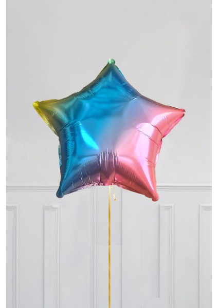 Gökkuşağı Renkleri Yıldız Balon 18INÇ 45CM