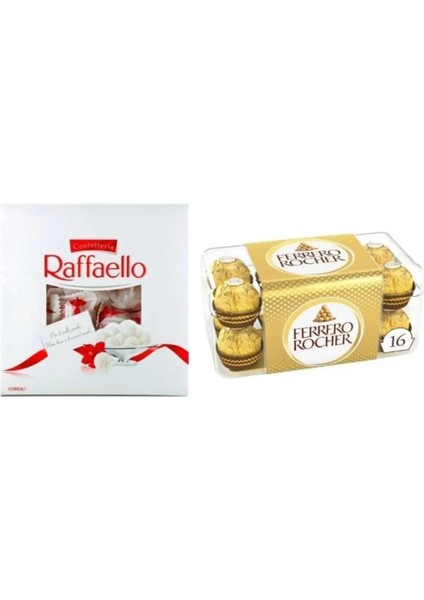 1 Adet Ferrero Rocher Fındıklı Çikolata 200 gr 1 Adet Raffaello Hindistan Cevizi Kaplı Çikolata 24 Adet 240 gr