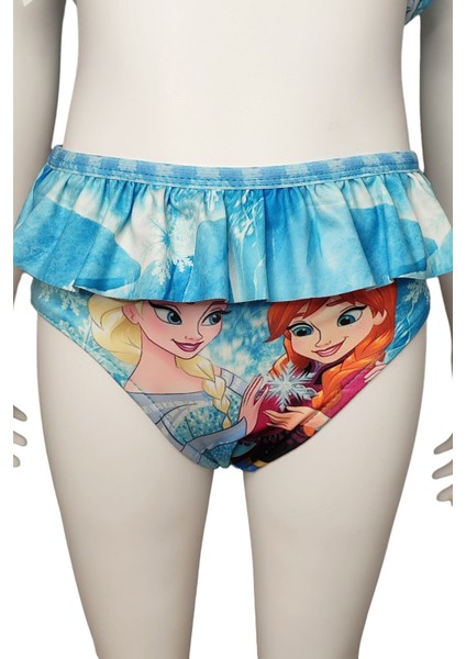 Frozen Baskılı Fırfırlı 2 Parça Bikini Kız Çocuk Bikini fırsatları