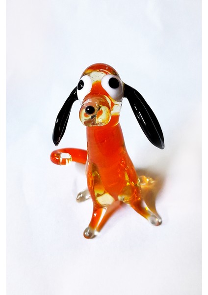 Oturan Köpek Turuncu 10 cm