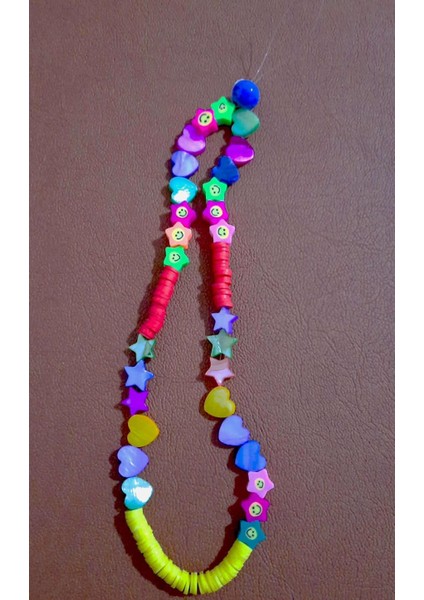 Cep Telefonu Askısı Renkli Kalp Düğmeli