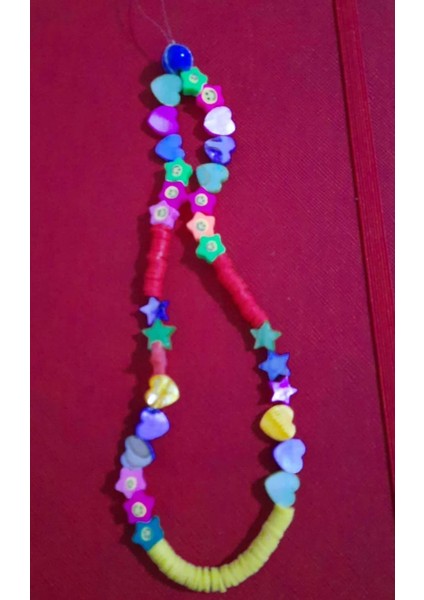 Cep Telefonu Askısı Renkli Kalp Düğmeli modelleri