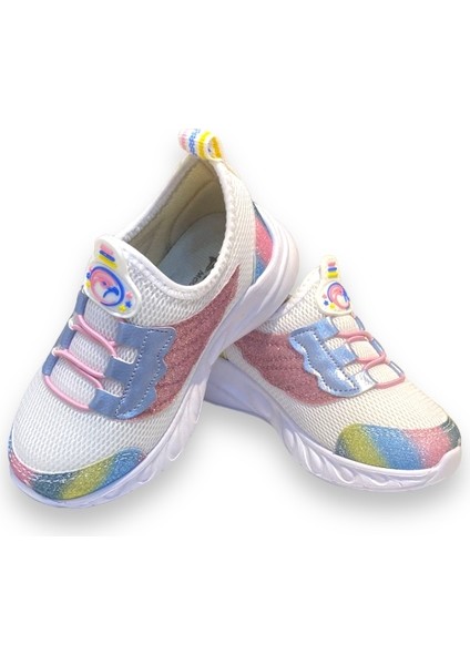 Kız Çocuk Renkli Fileli Spor Ayakkabı