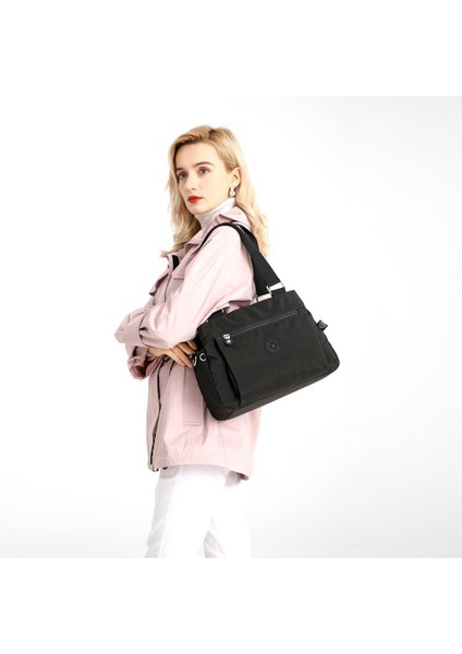 Krinkıl Kumaş Kadın Omuz Çantası Smart Bags 1125 Lila