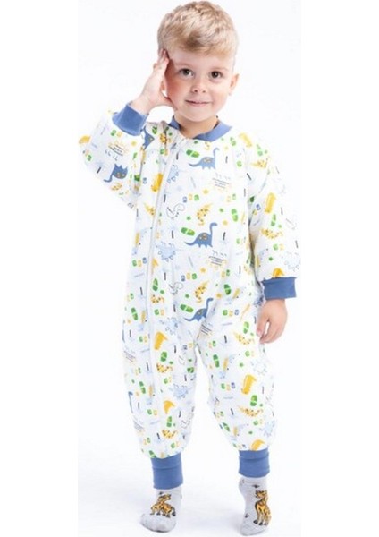 Kışlık Uzun Kol Çift Kat Organik Pazen Unicorn Pamuk Çocuk Bebek Uyku Tulumu 2,5 Tog