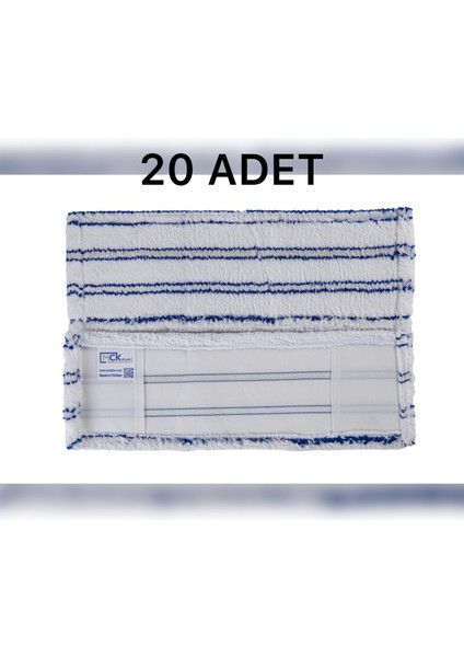 ( 20 Adet ) Mikrofiber Mop Beyaz 40 cm